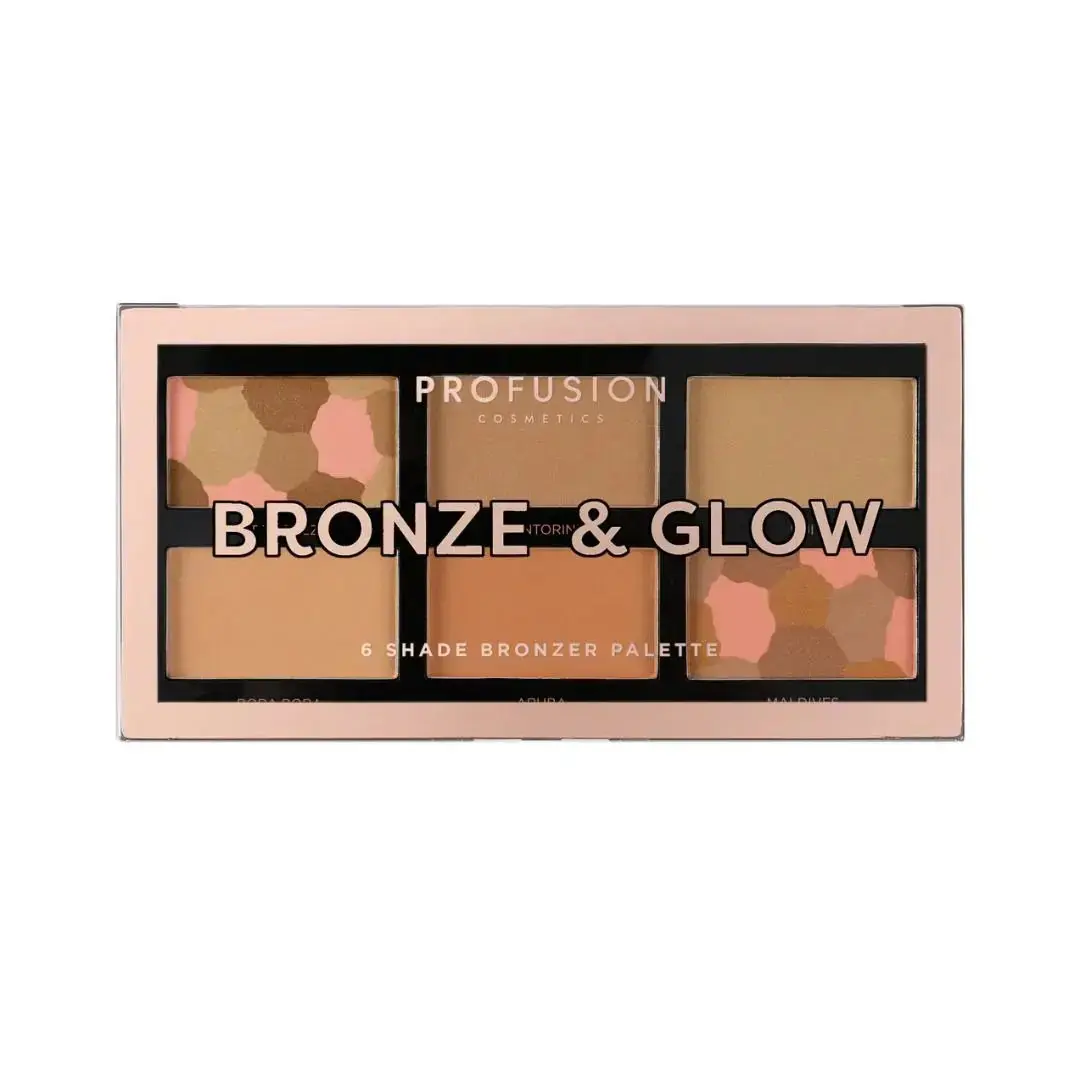 Profusion Cosmetics, Bronze & Glow, Matte & Contouring, Blush Highlighter Palette, 15.6 g