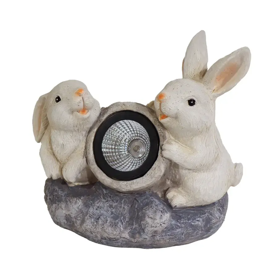 BESK Garden decor with solar light Bunnies