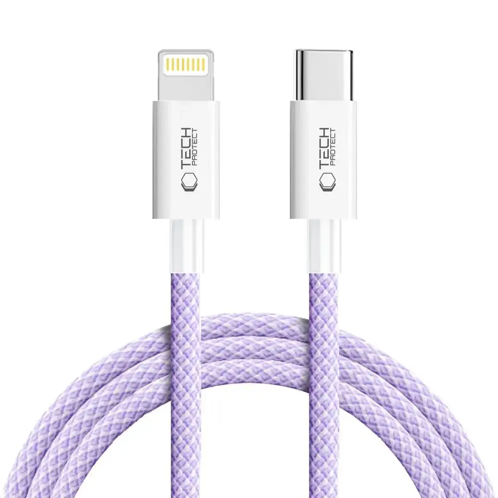 Tech-Protect Ultraboost Lite data transfer and charging cable | USB-C to Lightning | 27W | 2m | purple