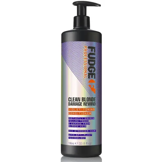 FUDGE Clean Blonde Damage Rewind Purple Violet Toning & Repair Conditioner 1000ml in Clear