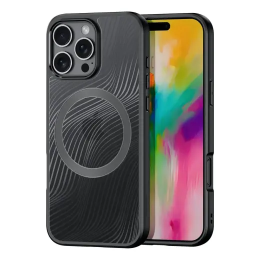 Dux Ducis Aimo Mag telefono dėklas su MagSafe palaikymu iPhone 16 Pro Max juodas
