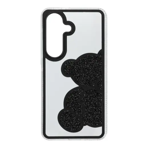 Teddy Bear telefono dėklas Samsung Galaxy S26 (S942) juodas (pliušinis meškiukas)