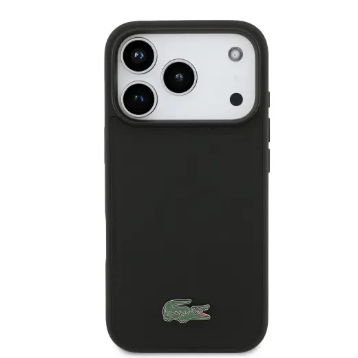 Lacoste Iconic Petit Pique MagSafe Case + Wallet for iPhone 17 Pro Black