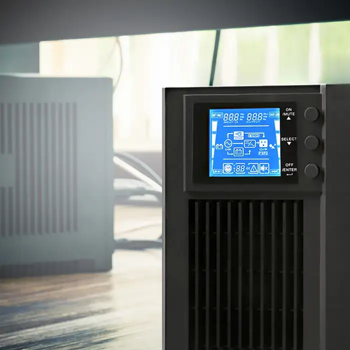 Qoltec Uninterruptible Power Supply UPS On-line | Pure Sine Wave | 1kVA | 800W | LCD | USB
