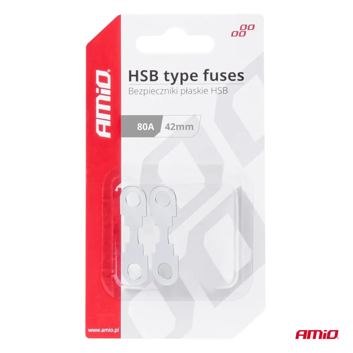 Car FLAT HSB type fuses 42mm 80A AMIO-03501