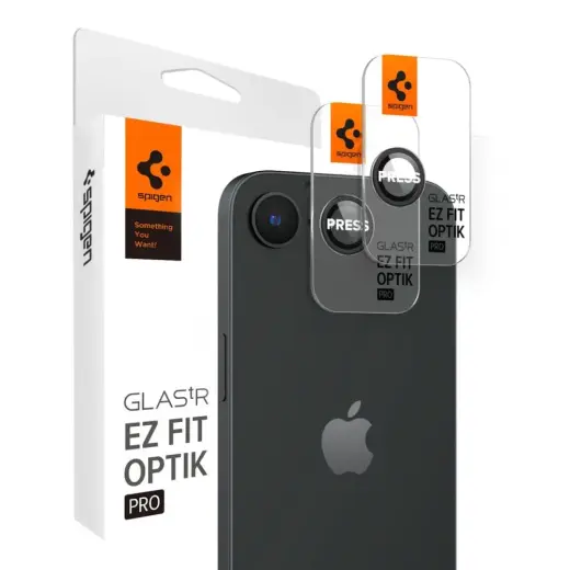 Spigen Optik Pro GLAS.TR 'Ez Fit' kameru aizsargapvalks telefona maciņš priekš iPhone 16e melns 2 gab.