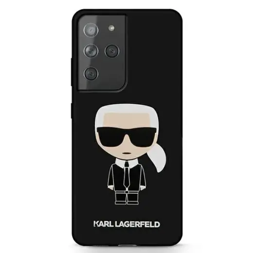 KLHCS21LSLFKBK Karl Lagerfeld  Iconic Full Body Silicone Cover for Samsung Galaxy S21 Ultra Black