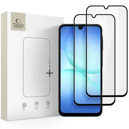 Tech-Protect Glass Fit+ grūdintas apsauginis stiklas telefonui Samsung Galaxy A16 4G (A165) | A16 5G (A166) | A26 5G (A266) | A17 4G (A175) | A17 5G (A176) (2 vnt.)