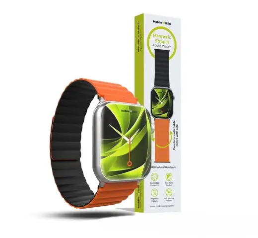 Mobile Origin Magnetic Watch Strap II, orange/black - Apple Watch 49mm/46mm/45mm/44mm