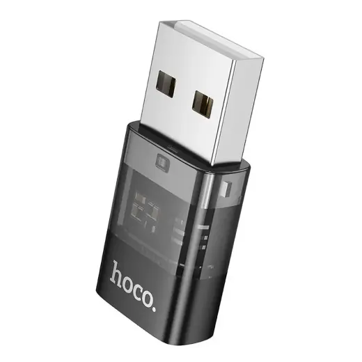 Adapter USB A to USB C Hoco UA36C transparent black