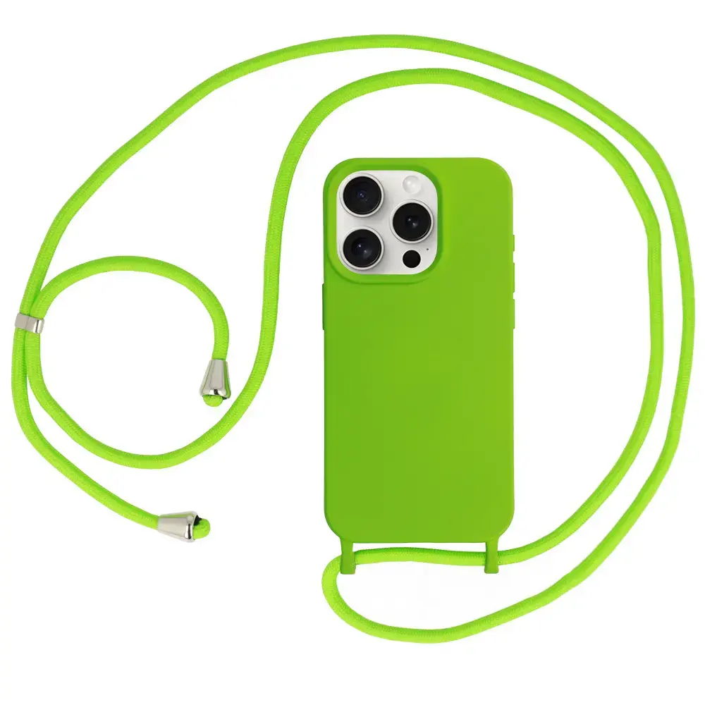 Strap Silicone Case for Iphone 15 Pro design 1 green