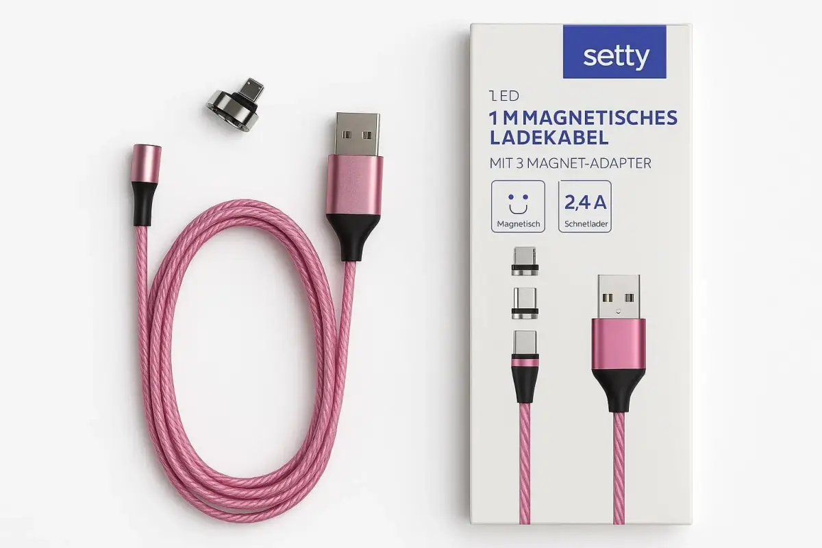 Setty Magnētiskais USB kabelis 1m 2A LED