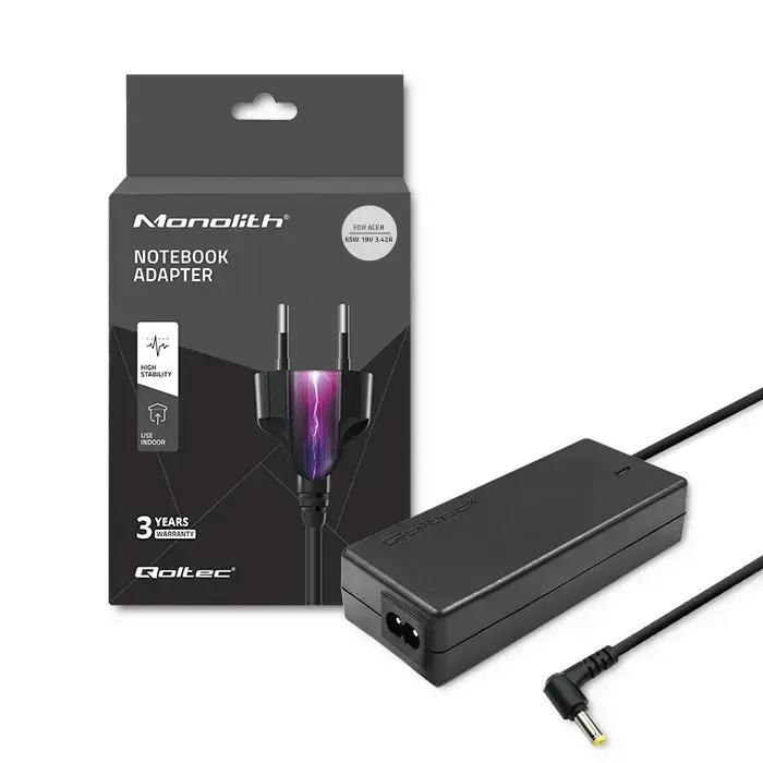 Qoltec Power adapter for laptop Acer 65W | 19V | 3.42A | 5.5*1.7 | +power cable