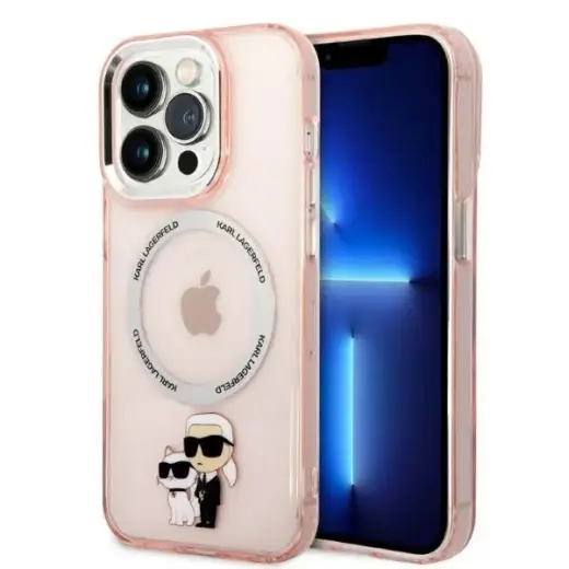 Karl Lagerfeld KLHMP14LHNKCIP iPhone 14 Pro 6,1" hardcase różowy|pink Iconic Karl&Choupette Magsafe