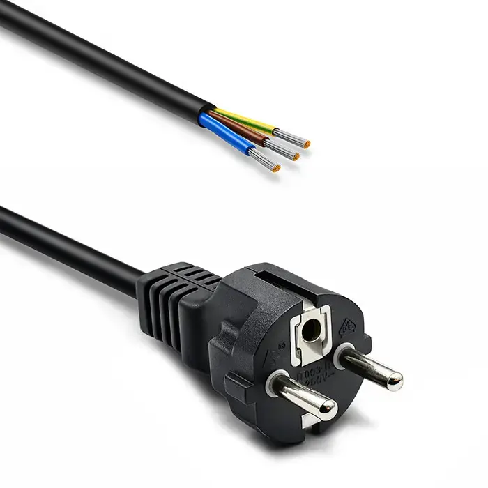 Qoltec SCHUKO CEE 7/7 power cable | copper Cu | stripped and soldered | 3x0.75 mm² | 1.8 m