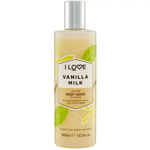 I Love, Signature Collection, Vegan, Cleansing, Vanilla Milk, Body Wash, 360 ml