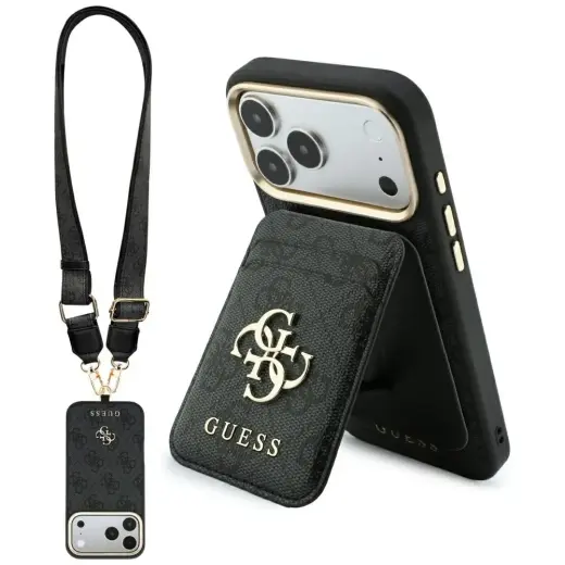 Case Guess 4G with wallet Magsafe for     iPhone 18 Pro / 17 Pro brown
