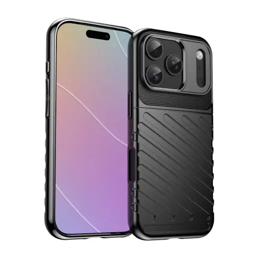 Thunder telefono dėklas iPhone 17 Pro Max juodas
