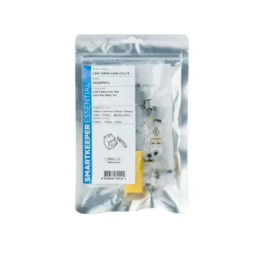 SmartKeeper NC03PKYL 5 x LAN Cable Locks with 1 x Lock Key Basic Yellow Gelb SLSART-0084 SLSART0084 (SLSART-0084)