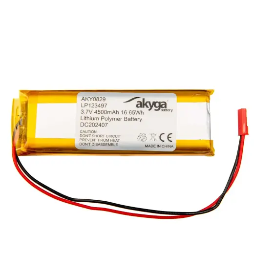 Lithium Polymer Battery Akyga AKY0829 LP123497 Li-Po 3.7V|4500mAh PCM JST 2.54 2-Pin Connector 150mm