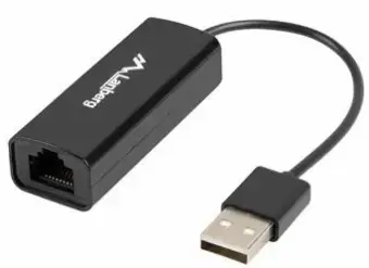 Lanberg USB-A RJ-45 interface / gender Adapter Black 