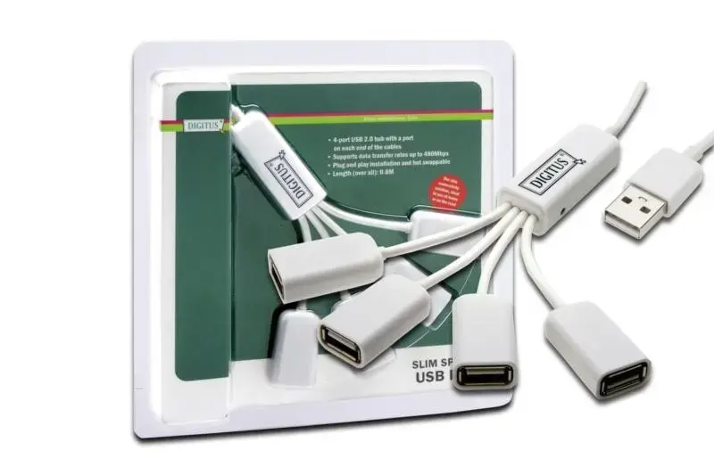 DIGITUS USB 2.0 Mini Hub  4-port Slim Spider