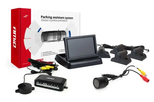 Parking assistant system TFT02 4,3" with HD-301-IR 4 sensors black Truck