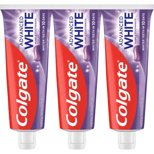 Colgate, Dentifricio, Advanced White Purple Trio Zahnpasta 3 X 75 Ml (75ml)