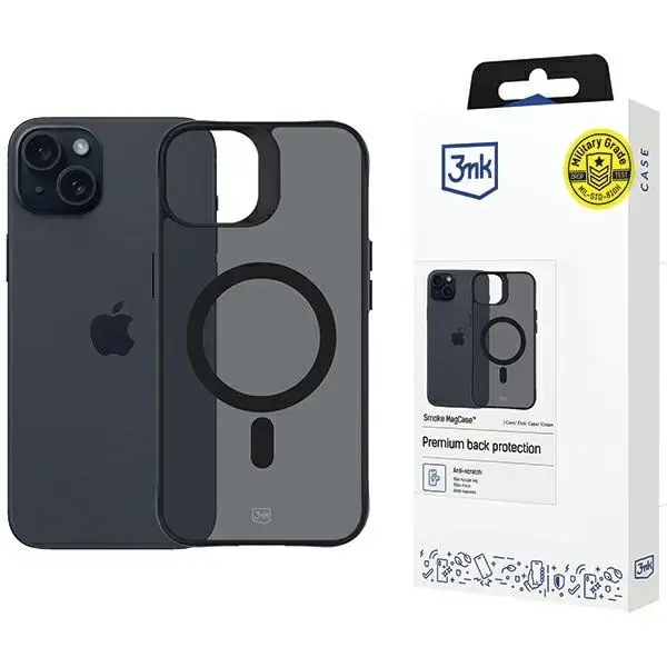 3MK Smoke MagCase maciņš ar MagSafe atbalstu telefonam iPhone 15 pelēks