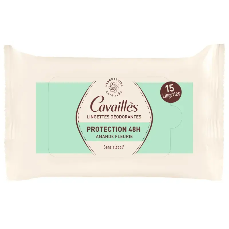 Roge Cavailles, Deodorant Wipes, 48h Protection, Antiperspirant, Unisex, 15 pcs