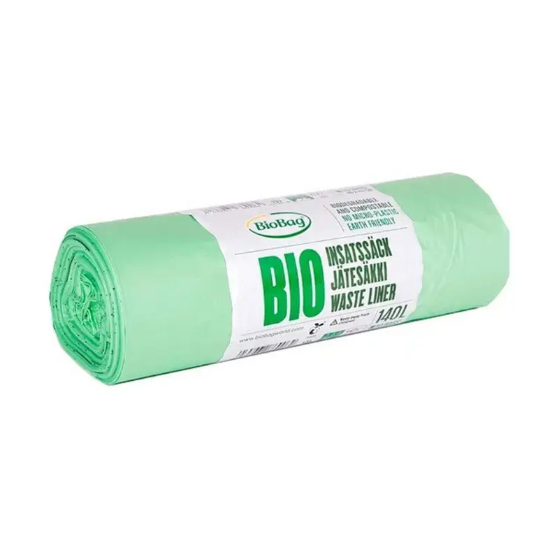 Atkritumu maisi kompostējami BioBag 140L (3 gab. rullī) 17mkr. 87x130cm zaļi