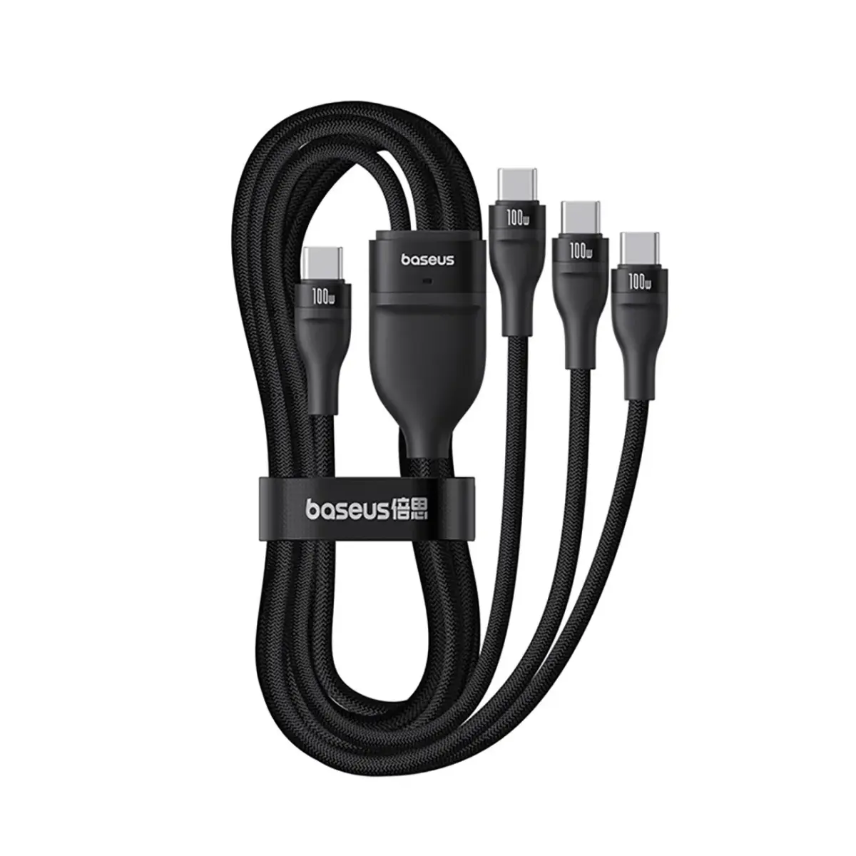 Baseus Flash Series 3 100W 3in1 USB-C Cable - 3xUSB-C 1.5m - Black