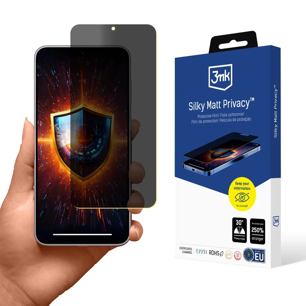 3mk Silky Matt Privacy matēta privātuma aizsargplēve telefona ekrānam Samsung Galaxy S23+ (S916) (privātuma efekts)