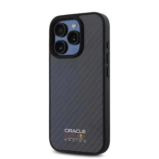 Red Bull melns Shiny Logo telefona maciņš priekš iPhone 16 Pro melns ar MagSafe atbalstu