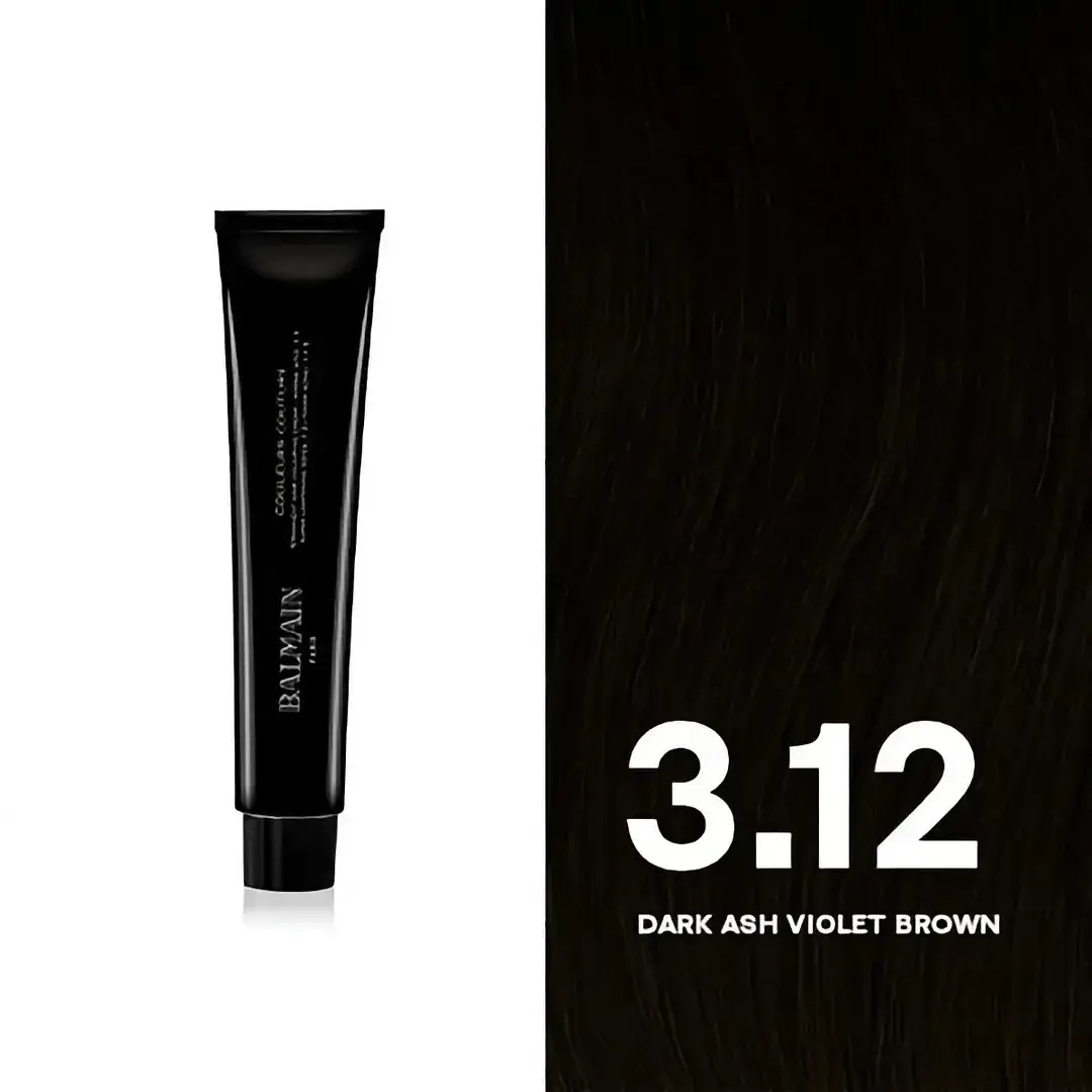 Balmain Professionnel, Couleurs Couture, Permanent Hair Dye, 3.12 Dark Ash Violet Brown, 60 ml