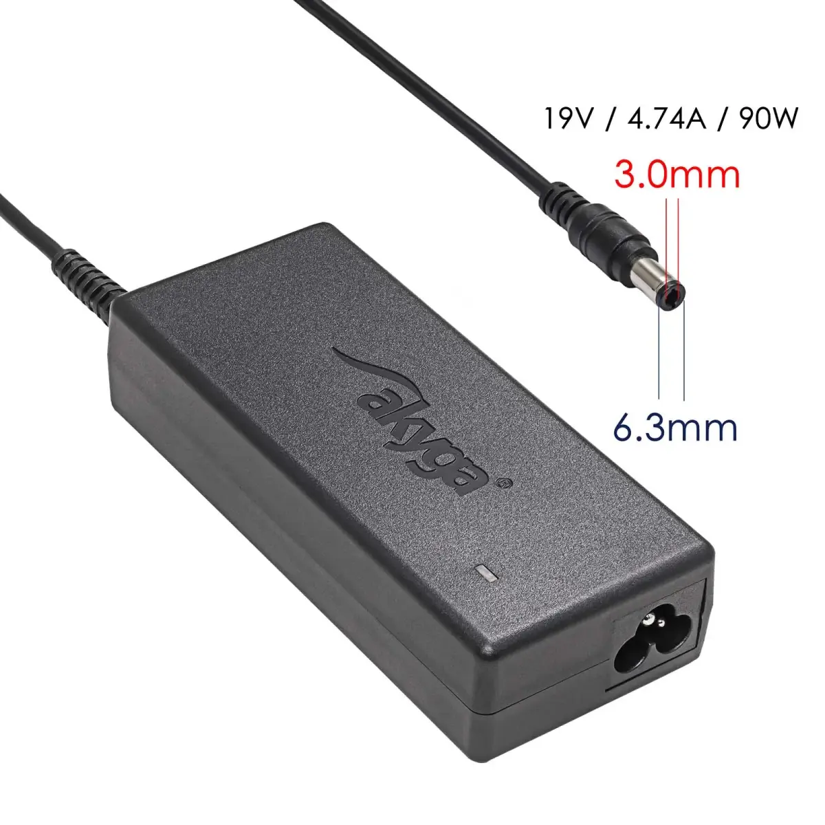 Notebook power supply Akyga AK-ND-27 19V | 4.74A 90W 5.5 x 3.0 mm + pin SAMSUNG 1.2m