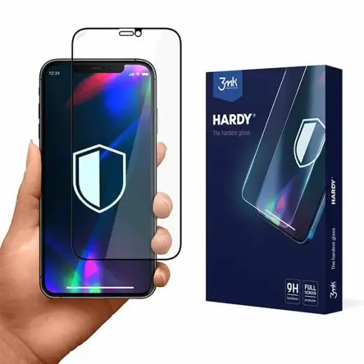 3MK Hardy iPhone 12 Pro Max Chemically Hardened Glass Black