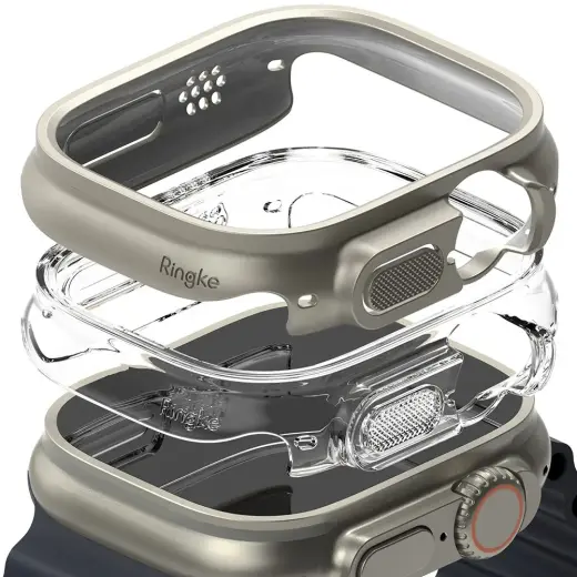 RINGKE SLIM 2-PACK APPLE WATCH ULTRA 1 | 2 (49 MM) CAURSPĪDĪGS UN TITĀNA PELĒKS
