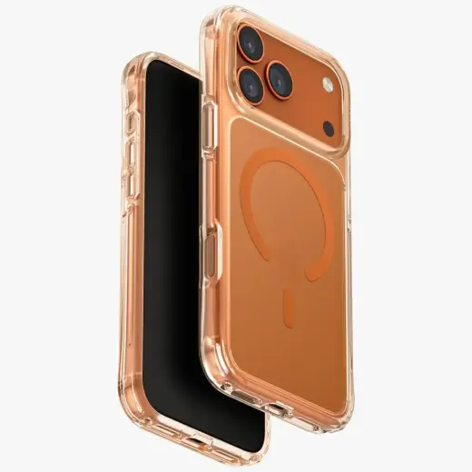 UNIQ LifePro Xtreme telefono dėklas su stovu ir MagSafe palaikymu, skirtas iPhone 17 Pro Max, oranžinis