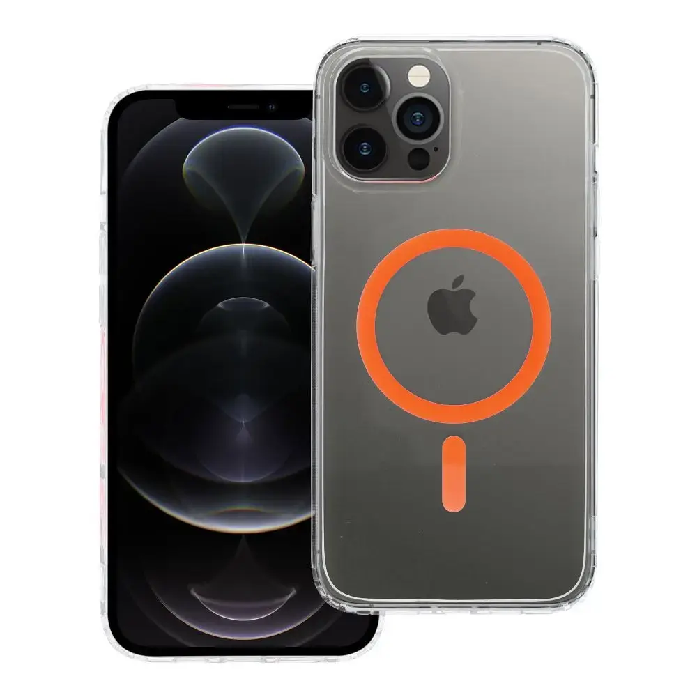 Drop Glue Colorful Ring maciņš ar statīvu un MagSafe atbalstu telefonam iPhone 12 Pro Max oranžs