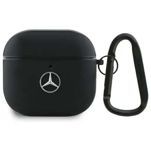 Mercedes MEA4CSLBK AirPods 4 cover        czarny|black Leather Metal Logo