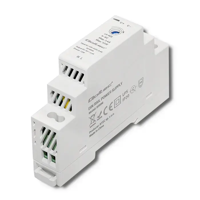 Qoltec DIN rail power supply | 12W | 5V | 2.4A