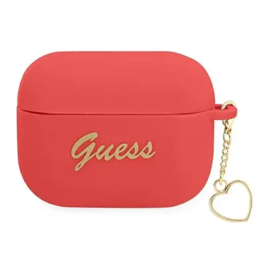 Guess GUAPLSCHSR AirPods Pro cover czerwony|red Silicone Charm Heart Collection