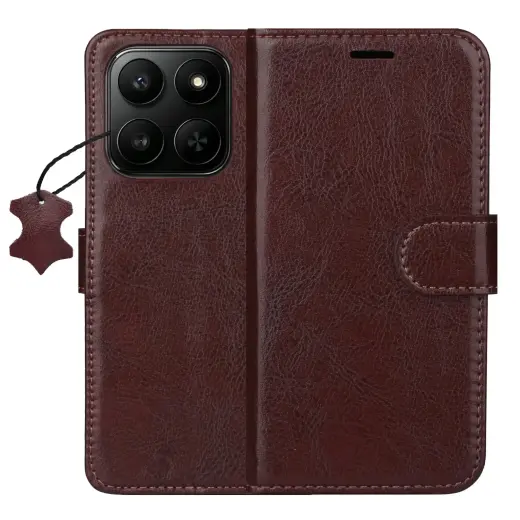 Smart Luxe leather case for Honor X7d 5G brown