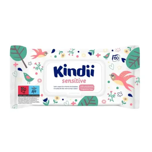 Niisked salvrätikud beebidele Kindii Sensitive 60 tk hüpikpakendid