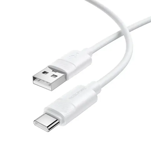 Borofone BX123 Leya duomenų perdavimo ir įkrovimo laidas | USB-A į USB-C | 36W | 1m | juodas