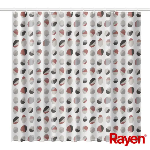 Dušas aizkars 180x200cm balts/raibs, PEVA