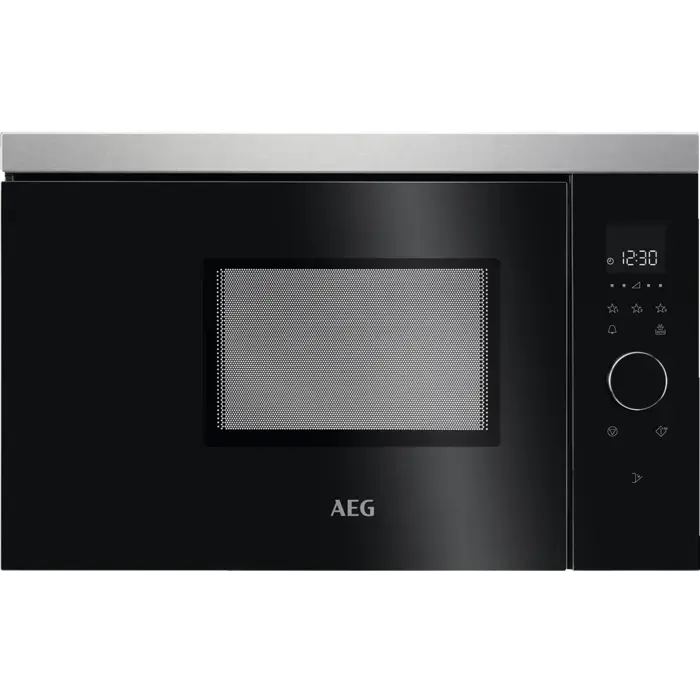 AEG mikroviļņu krāsns (iebūvējama), 16.8l, melna/nerūsoša tērauda