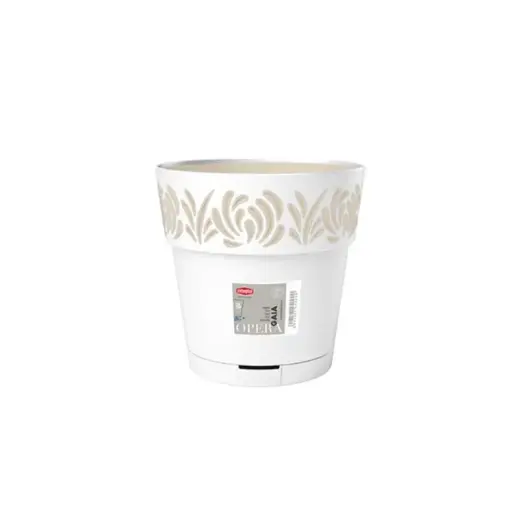 Lillepott koos kandikuga Gaia Ø20x19cm valge
