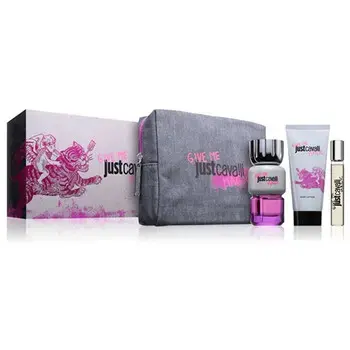 Cavalli Roberto Just Cavalli Give Me Magic for Her Dárková sada EDP 90 ml, tělové mléko 100 ml, miniaturka EDP 15 ml a kosmetická taška 90ml